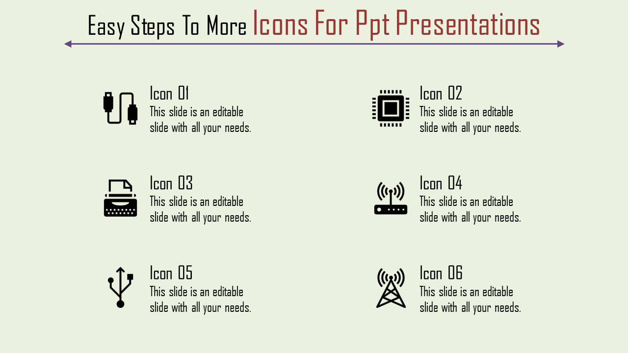 Free - Successive Icons For PPT Presentations Template
